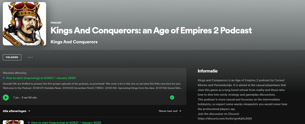 Dear <a href="/AgeOfEmpires/">Age of Empires</a> lovers

our #podcast has launched it's first episode: on how to become somewhat decent at #aoe2 , because let's face it: after 20yrs we still join those noob lobbies!

Any feedback is much appreciated!

Thanks for giving it a shot: open.spotify.com/episode/16zQR2…
