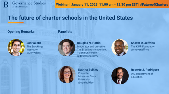 Join <a href="/BrookingsEd/">Brookings Brown Center</a> &amp; <a href="/REACHCenterEd/">REACH</a> TOMORROW as experts debate the short/long-term future of charter schools amidst new regulations &amp; changing political dynamics. Use #FutureofCharters for questions!

📅: Wed, Jan 11
🕙: 11am – 12:30pm EST
🔗 to register: brookings.edu/events/the-fut…