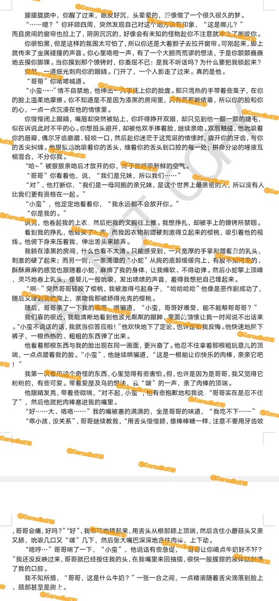 Cornelia218's tweet photo. 昨天看了篇骨科小黄文找灵感，结果有点跑偏最初的设定了，所以现在这篇偏向骨科、哄骗，到时候再写一个同样开头但是不骨科偏向强迫、囚禁的。And，这篇还没有写完，而且一次写完没怎么改过，到时候慢慢更好了。 https://t.co/wLNsrlj5rZ