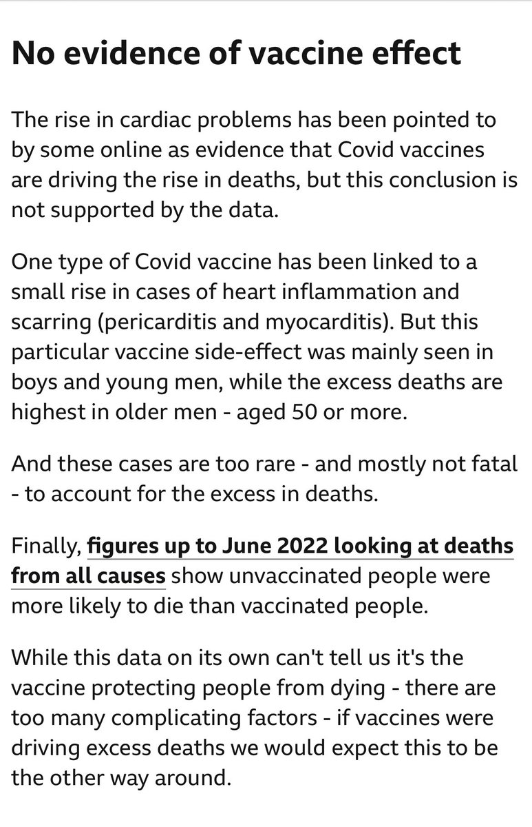 The BBC continue to lie making them both an enemy of democracy and an enemy of the people. This is what they say in relation to any link with the vaccine and excess deaths. This is beyond sickening