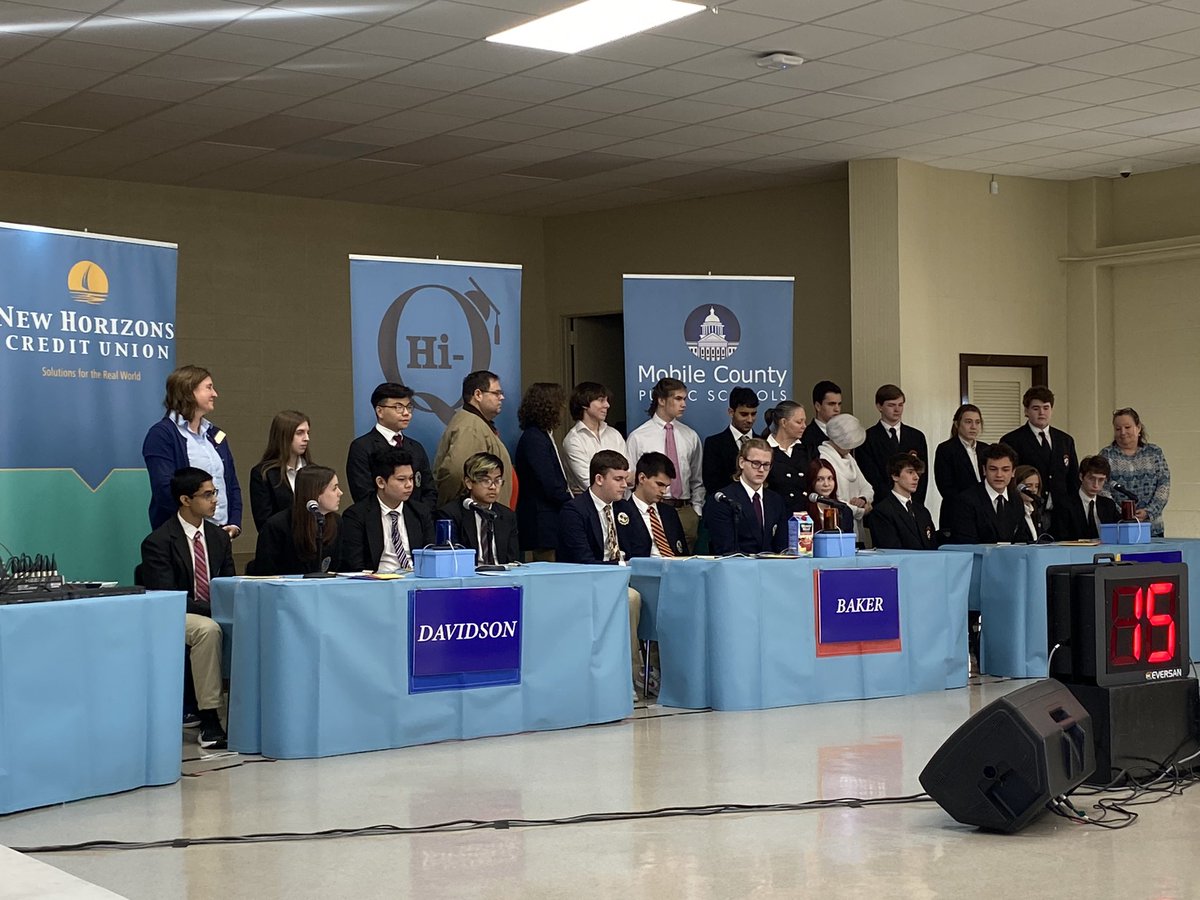 The 2023 Hi-Q Season starts today with a rematch between the schools who competed for the championship last year. <a href="/MobilePublicSch/">MobilePublicSchools</a> <a href="/NewHCU/">New Horizons CU</a> Thank you sponsors!