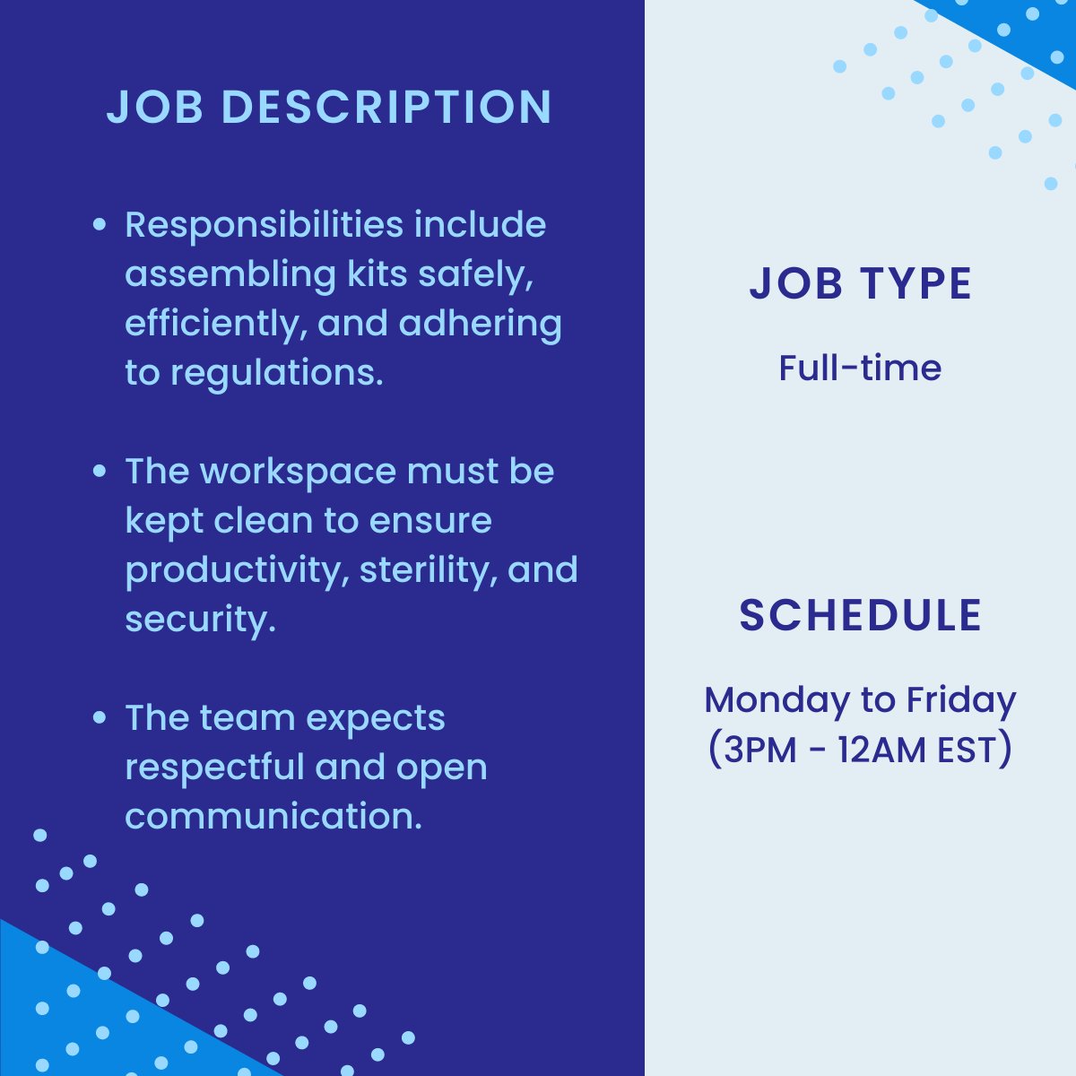 Interested in making a positive impact in the healthcare industry?

At our Headquarters in Salisbury, Maryland, we are expanding our Production team.

Please submit your resumes to employment@trinitysterile.com

#healthcarecareers #jobposting #werehiring #trinitysterile