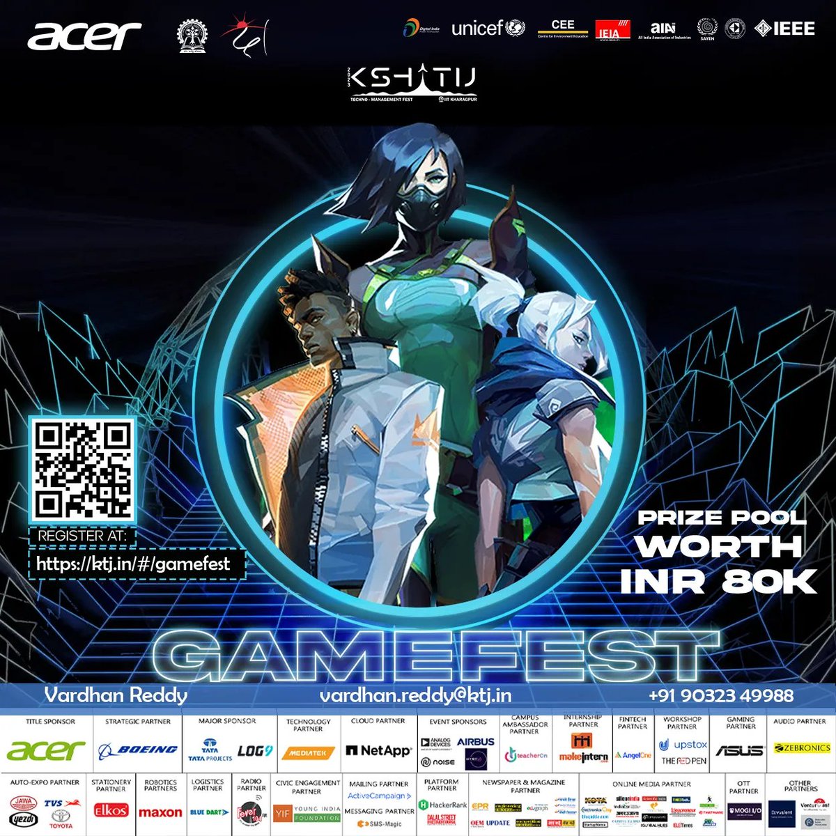 ktj_iitkgp's tweet photo. Hola Gamers ! Kshitij 2023 is back with another edition of gamefest . Get ready to battle with the best as we bring you Valorant, CS:GO and COD Mobile along with a prize money of INR 80,000.
Register at: https://t.co/EAglxiskFR
#ktj2023 #gamefest #cod_mobile #valorant #CSGO https://t.co/LnAcItKlrU