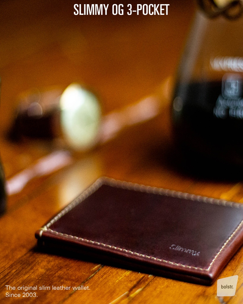 bolstrxyz's tweet image. Slimmy OG is the original slim leather wallet. Featuring premium full-grain leather, open-access pocketing, and as few folds as possible—a common and uncommon approach to simplifying your front pocket carry. 

bolstr.xyz/collections/3-…

#slimwallet #rfidwallet #minimalistwallet