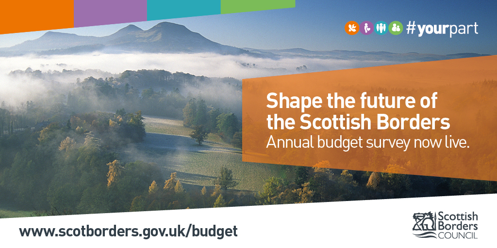 BordersCollege's tweet image. The annual @scotborders budget survey is now live. Play #yourpart and make your views known on a range of topics, from Council Tax to bus services. 

Visit scotborders.gov.uk/budget for more information and to complete the survey online.