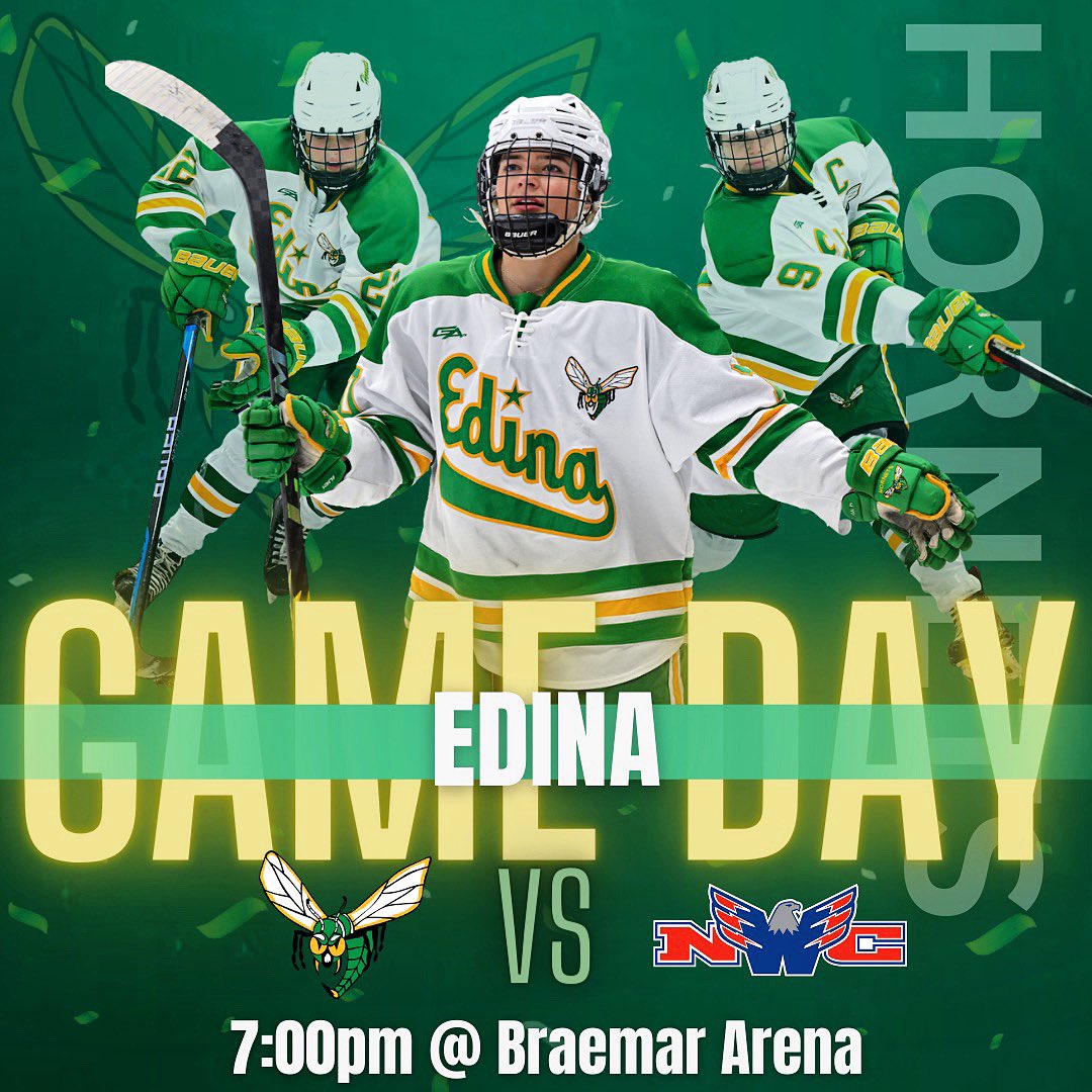 GAME DAY!!! 🐝

🆚 North Wright County
⏰ 7pm
📍Braemar
💻 MNHockey.TV