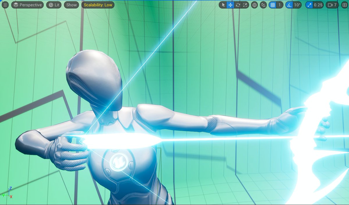 Added a new sexy bow to my player #gamedev #devblog #UnrealEngine5 #archery