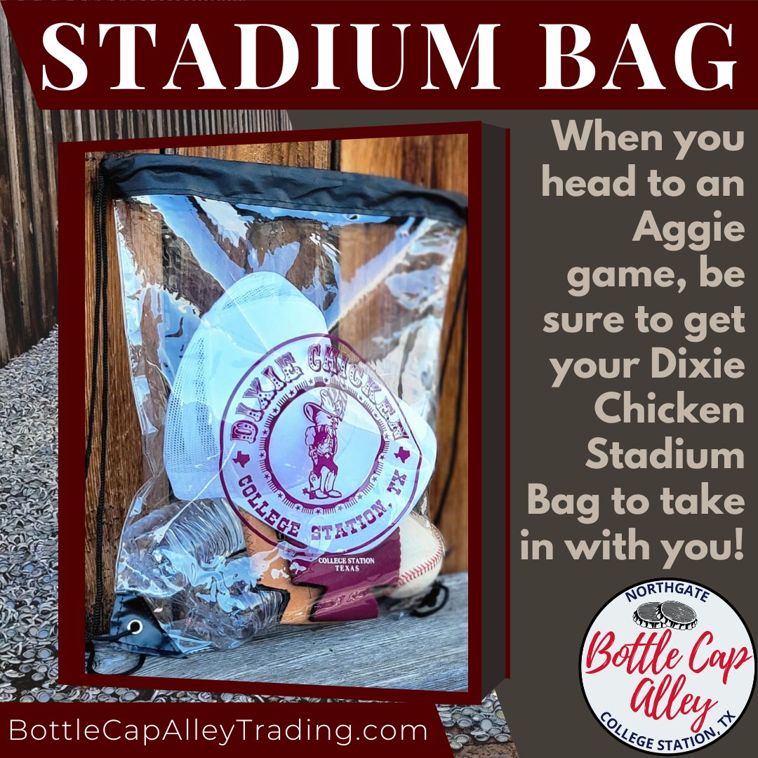 thedixiechicken's tweet photo. With @AggieBaseball & @AggieSoftball just around the corner, you need to make sure you've got a #DixieChicken #StadiumBag to take with you! Even better, it's currently #OnSale!
#ClearBagPolicy
https://t.co/zV2pCGKz8n https://t.co/g9JOf59ez3