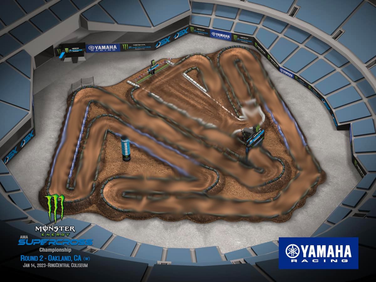 TravisSteward5's tweet photo. UPDATED TRACK MAP: Oakland updated map due to rain. https://t.co/XCn3WmNbrV