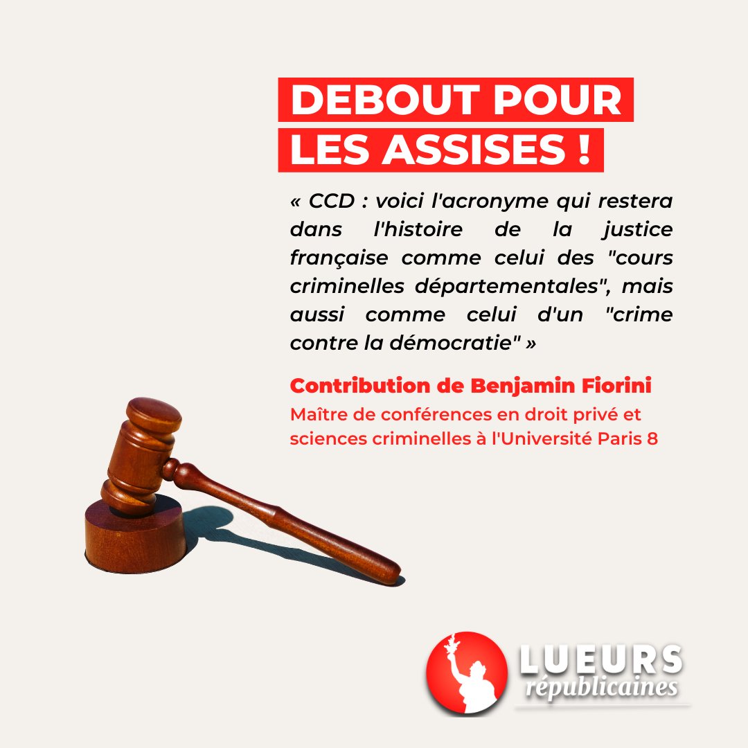 LueursRep's tweet photo. ⚖️🚨 #SauvonsLesAssises en préservant le #jurypopulaire de la #courdassises
Retrouvez la contribution de @BenjaminFiorini qui se bat pour préserver le jury populaire contre les cours criminelles départementales qui excluent les citoyens du prétoire
Lire 👉 https://t.co/3ripnn3Rbi https://t.co/8sT94VW2XX
