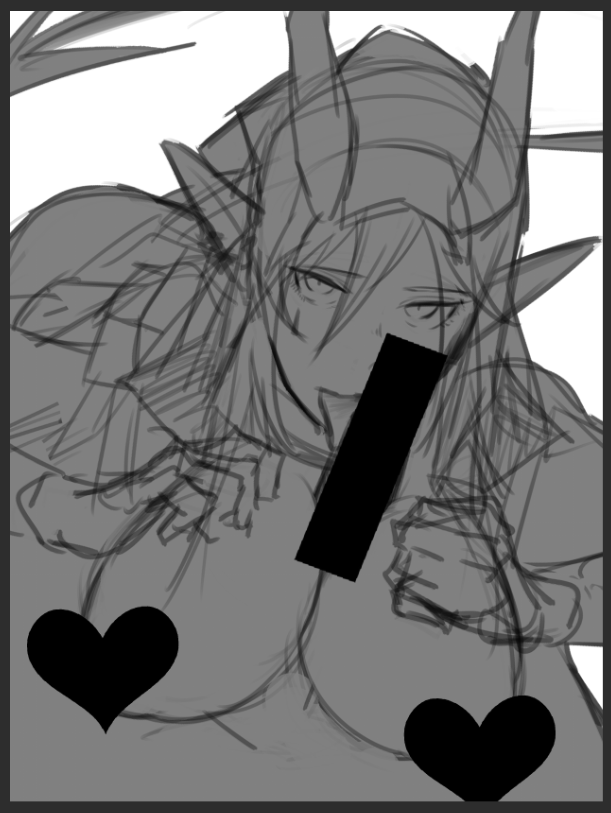 世界初かもしれないアスカロンのエッチな絵描いてる(Skeb依頼) 