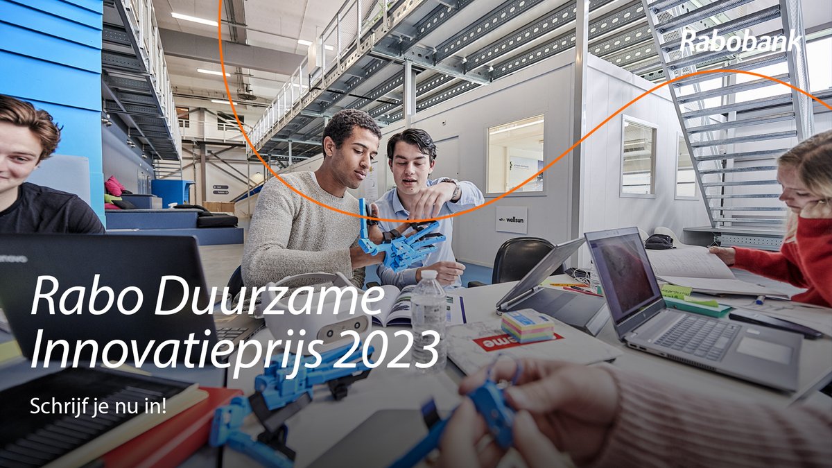 Heb jij dé duurzame innovatie waarmee je het verschil maakt in de maatschappij? Schrijf je dan uiterlijk 3 februari in voor de Rabo Duurzame Innovatieprijs: rabobank.nl/rdi

Deelnemers maken kans op o.a. € 20.000,- voor het ontwikkelen van hun innovatie. #RDI2023