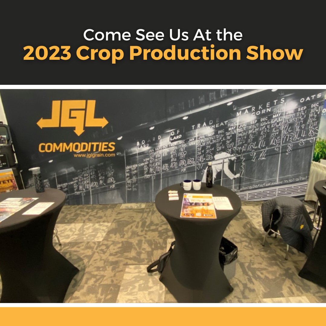 Our team is enjoying being part of the 2023 Western Canadian Crop Production Show at Prairieland Park in Saskatoon. Stop by for a visit!
The JGL Commodities and JGL Capital teams have the knowledge and experience to assist you with your grain marketing and risk management needs.