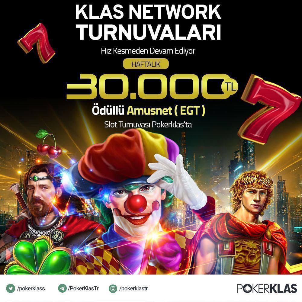 PokerKlass's tweet photo. 😳KlasNetwork Haftalık Turnuvaları - Amusnet EGT Slot Turnuvası

🤑Ödül Havuzu I 30.000 TL

➡️Detaylar Promosyonlar sayfamızda! https://t.co/PA02Z1Nmzf
