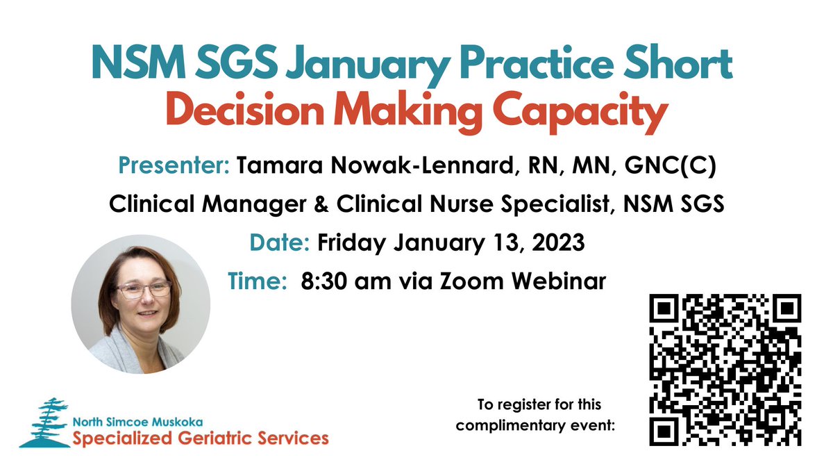 Please join us for our monthly #practiceshort entitled Decision Making Capacity on January 13, 2023 at 8:30am.  

Register here:   waypointcentre-ca.zoom.us/webinar/regist…