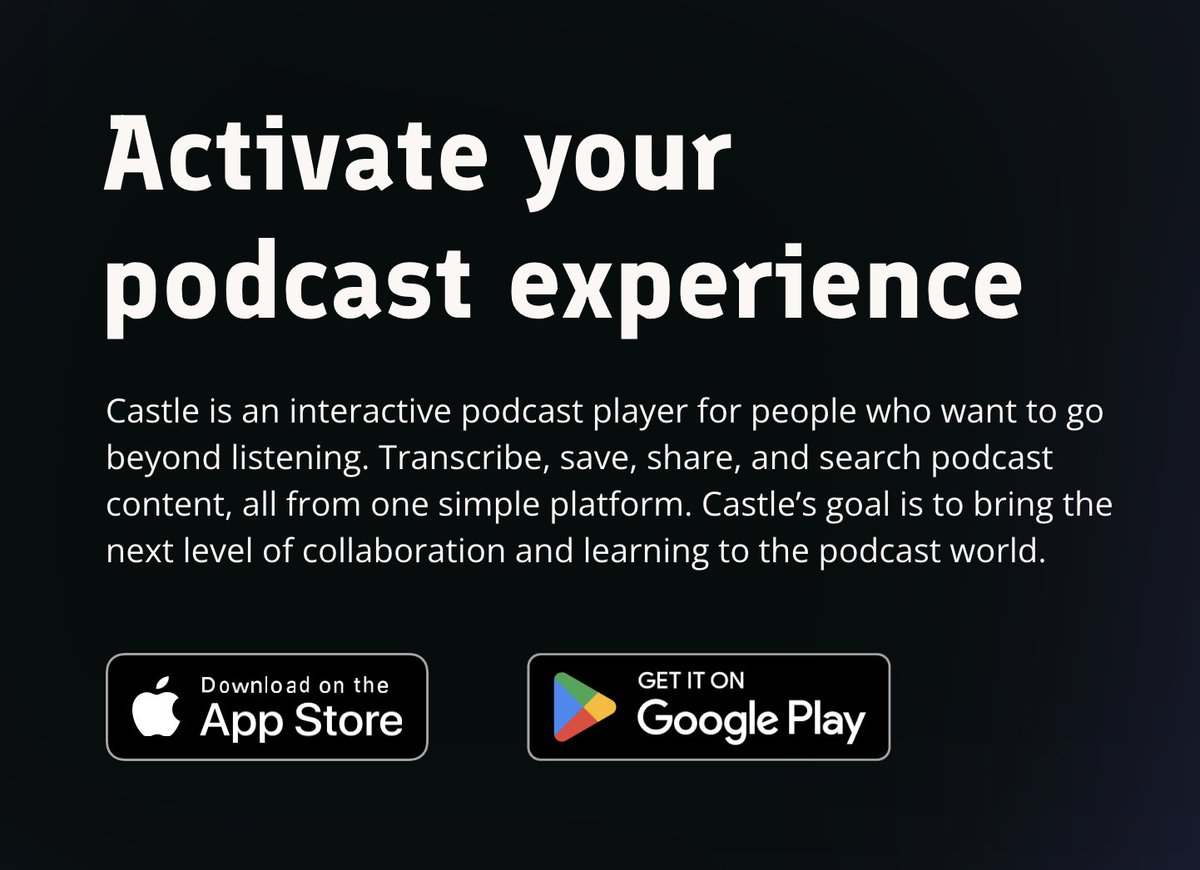 castle_player's tweet photo. Bring more to your #podcast listening experience. Available for both #iOS and #Android.
https://t.co/7M3g5iIGLX https://t.co/qDF1HzY6Gt