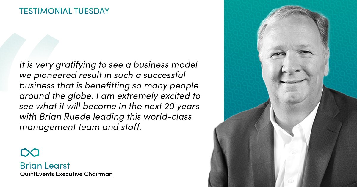 As of January 1, Brian Ruede is Quint's CEO, and Brian Learst has transitioned to Executive Chairman. Since Brian Learst started Quint in 2002, he has helped lay the foundation of providing best-in-class experience packages. 

We are excited for Quint's future under Brian Ruede!