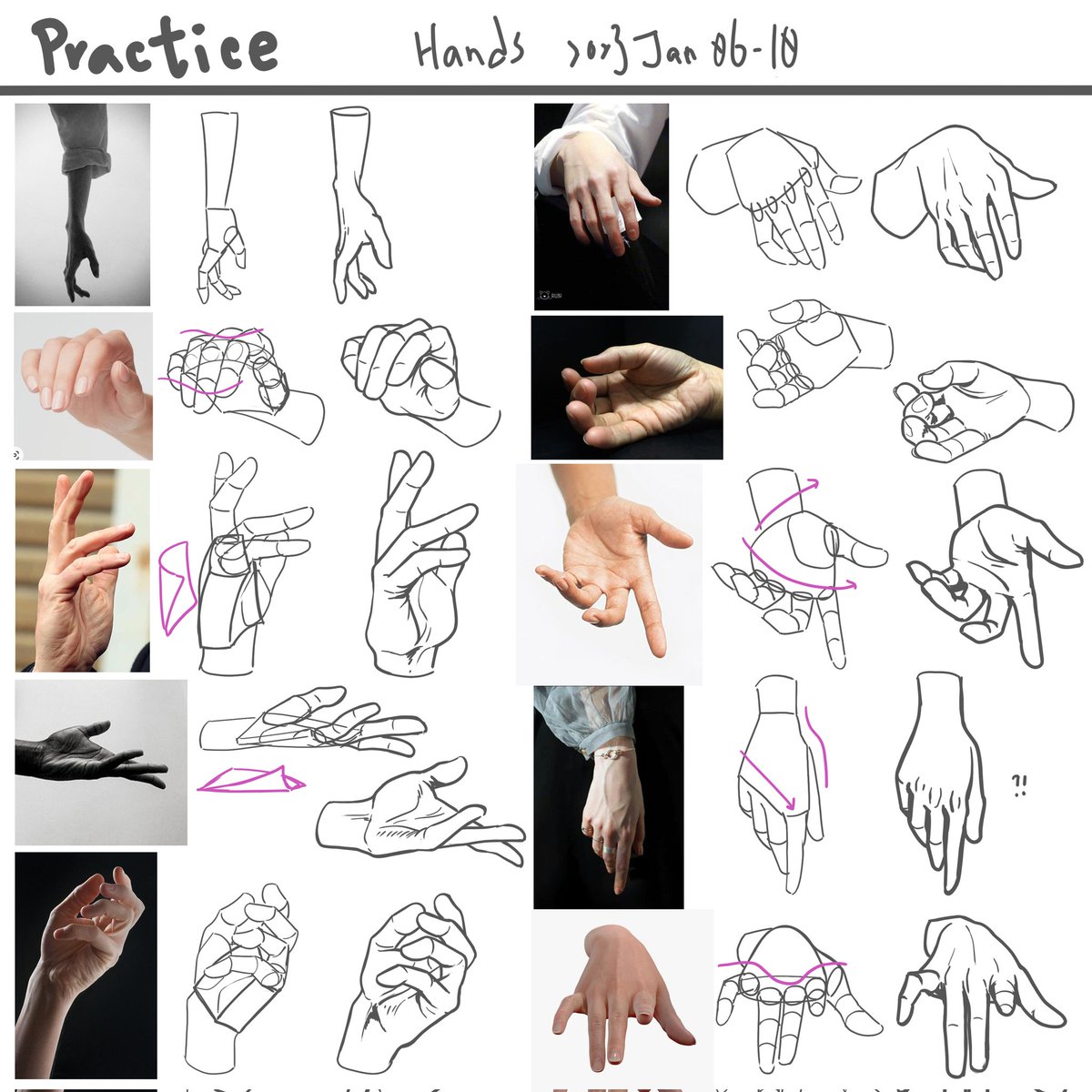 【Daily practice】

Goal : more hands

when hands tern, looks like folding paper, fingers directions also different. Sexy hands must have WAVES  💋

#sketches #anatomydrawing #figuredrawing #lineofaction