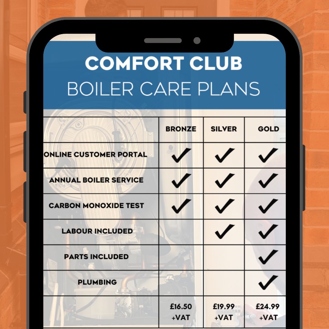 Keep your boiler looked after all year round with the Comfort Club Boiler Cover, starting at just £16.50+VAT! Get two months for free using the code 2023TWOFREE shorturl.at/cLNZ2