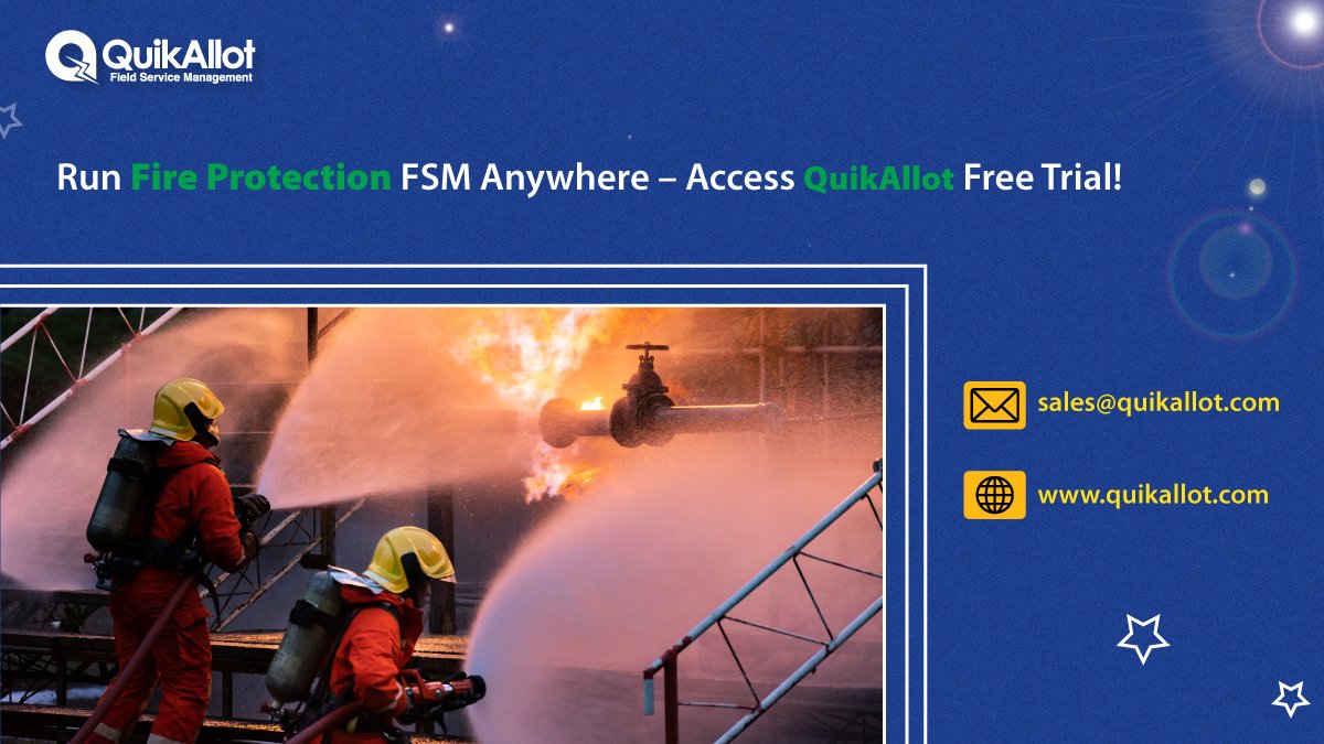 quikonesolution's tweet photo. Managing #FireProtectionServices in #America? 

Access service requests history &amp; client information anywhere without a hassle. 

Try #QuikAllot’s #servicemanagementapp as a free 30 days trial! https://t.co/B52QCqyO93 

#FieldForceSoftware #FireProtectionSoftware #FieldServiceApp https://t.co/FlzYHFCJPq