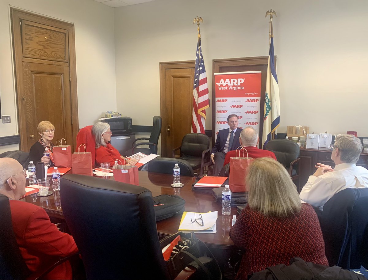 The Auditor’s Office had the honor of hosting @AARPWV volunteers today as they prep for the legislative session. Auditor McCuskey is looking forward to working on meaningful legislation with the group, again this year, to protect seniors in West Virginia.