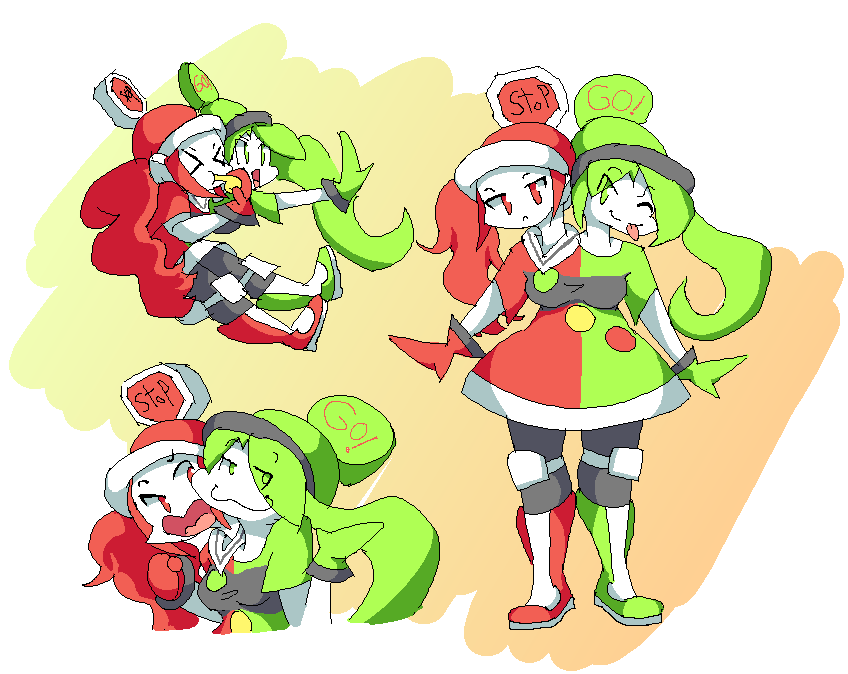 VivisHeadspace's tweet photo. Here's a silly AU idea where stop n go are conjoined twins!! They don't have a lot of common ground but they make it work! https://t.co/xO2b1lZDf8