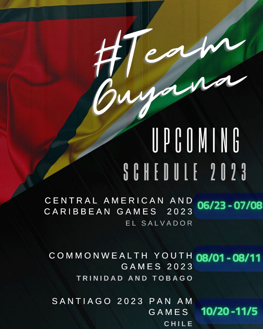 ChelseaEdghill's tweet photo. #teamguyana Schedule for 2023 #letsgowitheverything! https://t.co/0tqKExsjB6