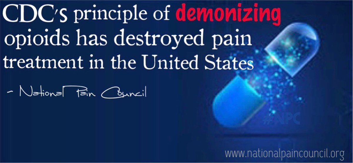 CDC’s principle of demonizing opioids has destroyed pain treatment in the United States!
nationalpaincouncil.org 

#CDC #opioids #cpp #pain
