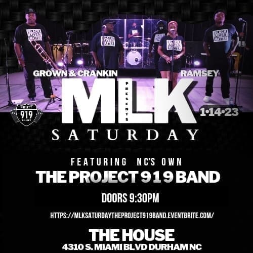 theproject919's tweet photo. MLK WEEKEND
1•14 》》》THE HOUSE 4310 https://t.co/rLoUaZSAd2 Blvd Durham NC
1•15 》》》BOSTON'S 1011 Arnold St. Greensboro NC
#TheProject919Band https://t.co/cBxOdAR4xe