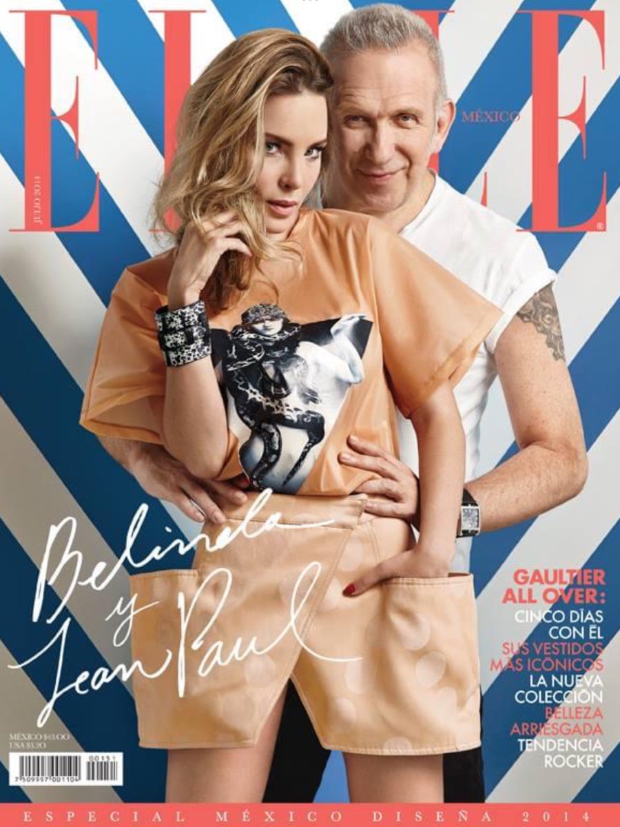 Eduardo9_C's tweet photo. Un portada que se quedó para la historia 😍

Belinda y el legendario diseñador Jean Paul Gaultier, para ELLE México, 2014. ✨ #DíaMundialDeBelinda https://t.co/CGrjrEtcmW