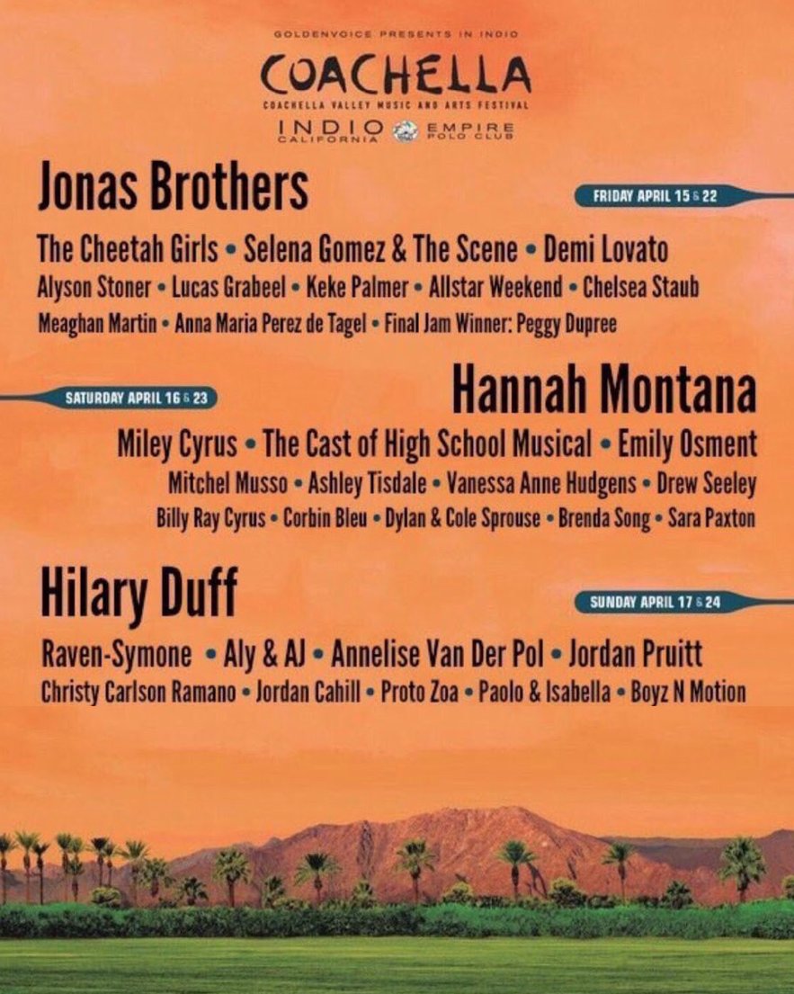 ImLizzieM's tweet photo. Love the Coachella lineup this year 😍 https://t.co/isywhnZVS1