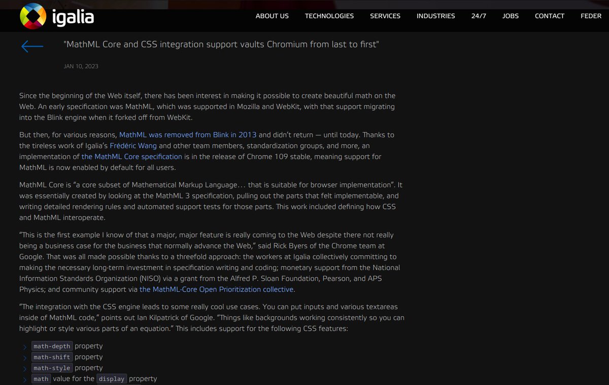 CKsTechNews's tweet image. #MathML Core is now supported in Chrome

Announce
igalia.com/2023/01/10/Iga…