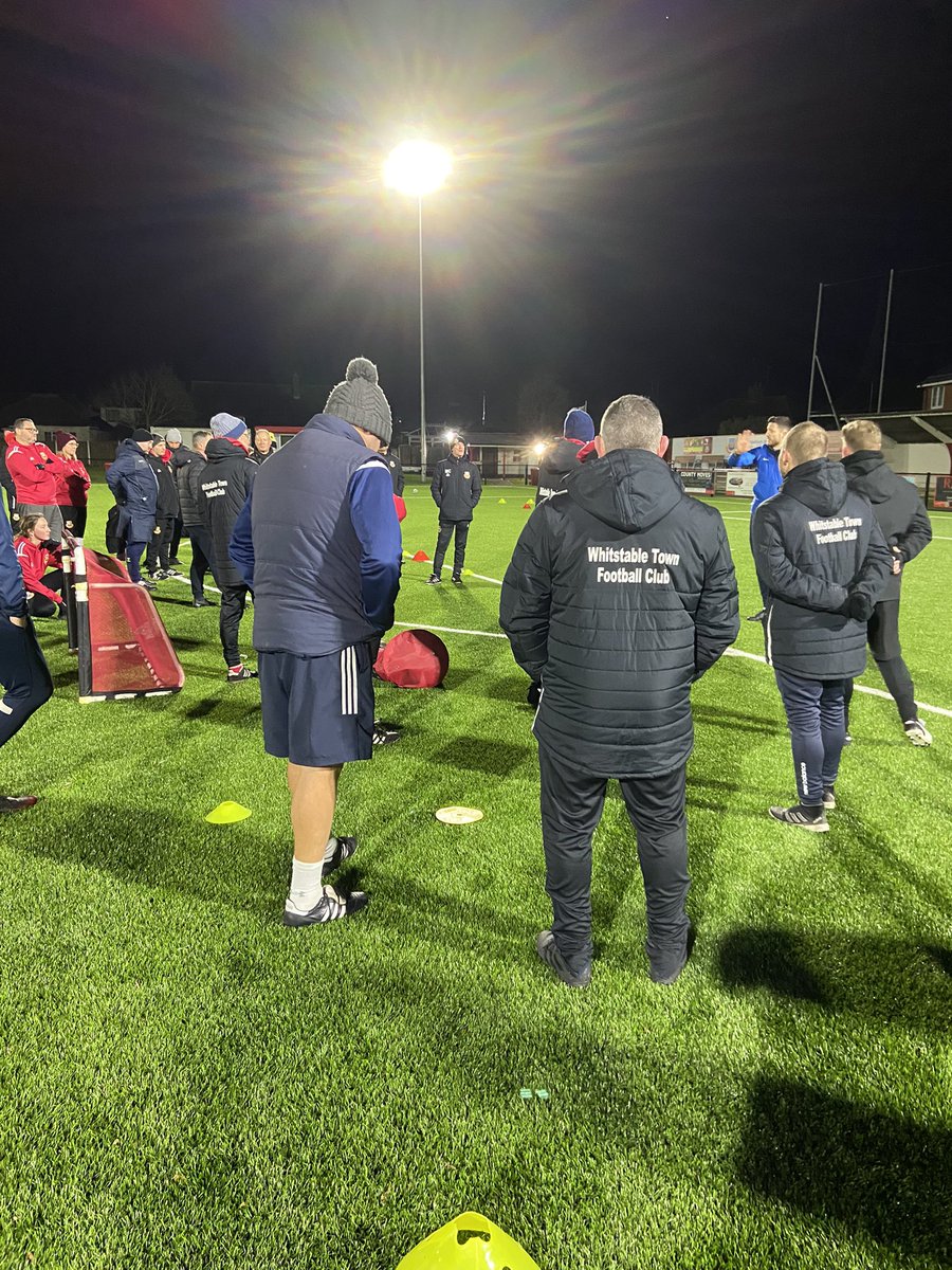 It was great to get out to <a href="/whitstabletown/">Whitstable Town Football Club</a> yesterday evening to see <a href="/Craig_Coless/">Craig Coles</a> delivering a fantastic CPD linked to games based practices to nearly 40 coaches!

🔋⚽️
