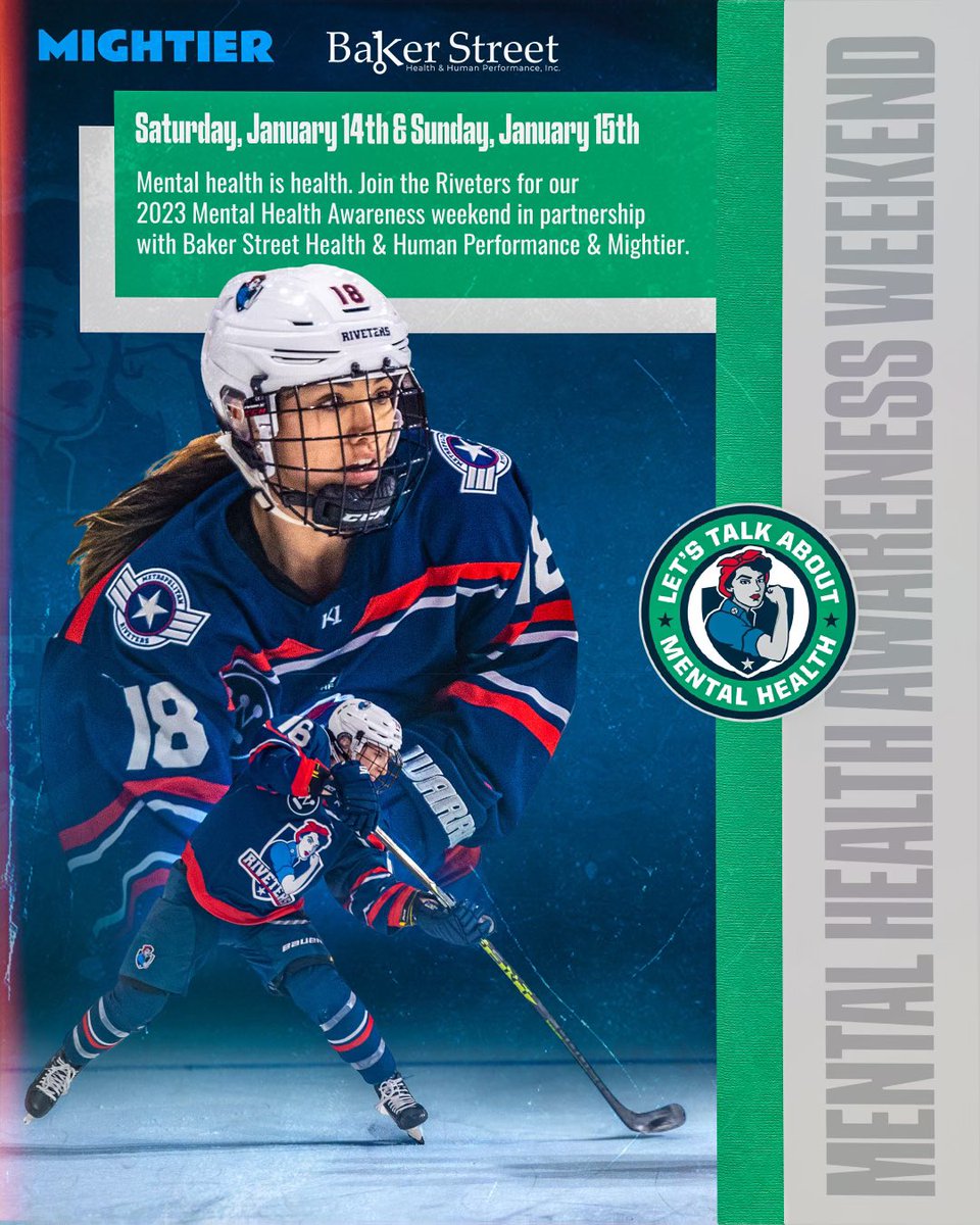 Riveters's tweet photo. 1. LET’S TALK ABOUT MENTAL HEALTH. 

At the Riveters, we believe that mental health IS health. 

This home weekend will serve as “Mental Health Awareness Weekend” for the Riveters at American Dream. 
… https://t.co/NXVWgeHhOL