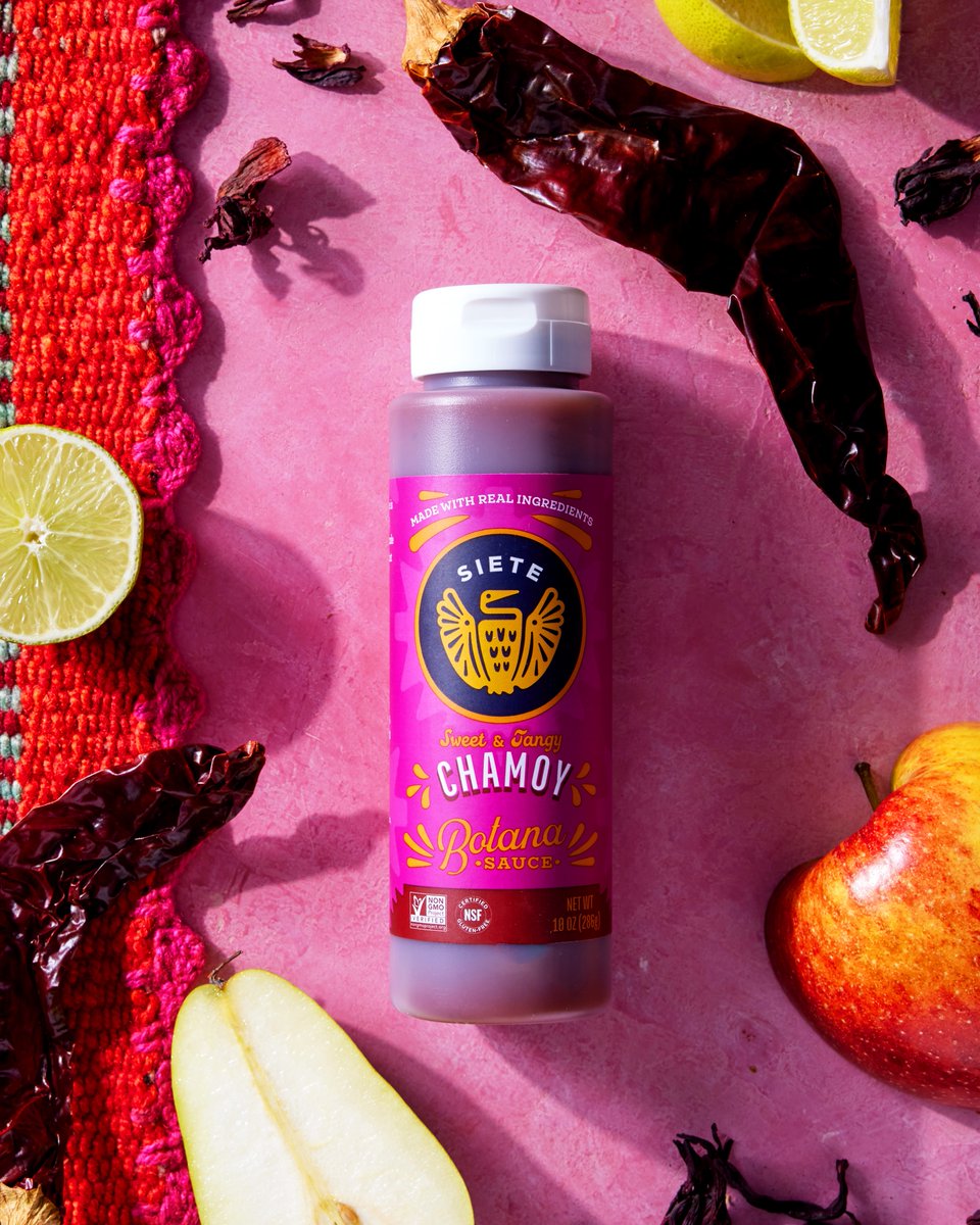 Our Chamoy Botana Sauce is a sweet and tangy blend of fruits and peppers. We used chiles to give it a hint of spice and its vibrant shade of red, dates for just the right amount of sweetness, and limes & hibiscus for tang—just like the chamoy we grew up eating!