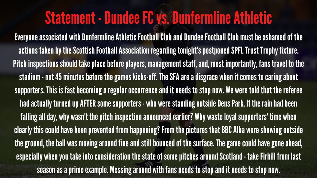 Our view on tonight's postponement.

We need change from the <a href="/ScottishFA/">Scottish FA</a>, because this can't keep happening. Spread the word and retweet this post.

#SFA