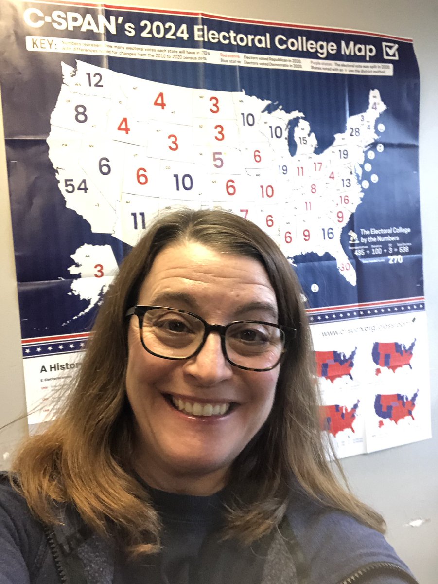JenniferLCodd's tweet photo. Thank you @CSPANClassroom for this Electoral College map! https://t.co/E7YK025l3L