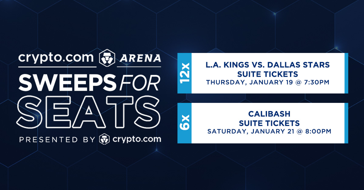 🚨🚨🚨 Sweeps for Seats presented by <a href="/cryptocom/">Crypto.com</a>! Enter now for your chance to win 12 tickets in a suite for the LA Kings game on January 19 or 6 tickets in a suite for Calibash on January 21. crpto.la/sweepsforseats