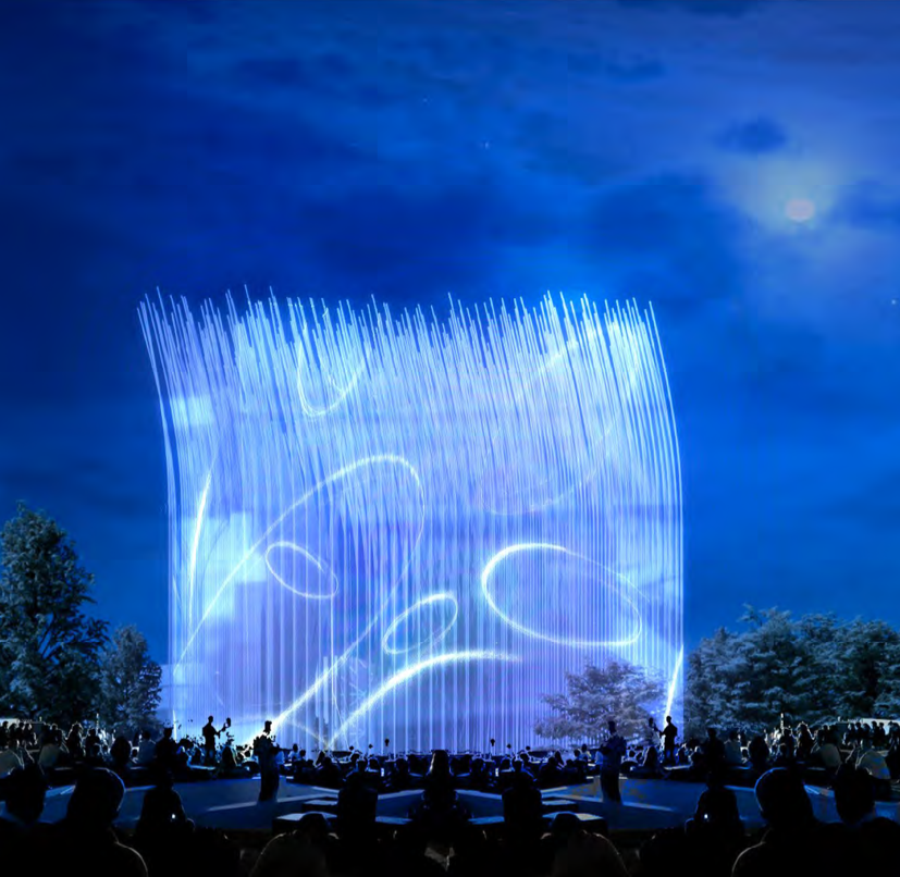 UrbanConfluence's tweet photo. The high density of the #BreezeofInnovation’s structural rods would provide a surface for projecting light and images for installations and events. https://t.co/5Ws4KjBquI