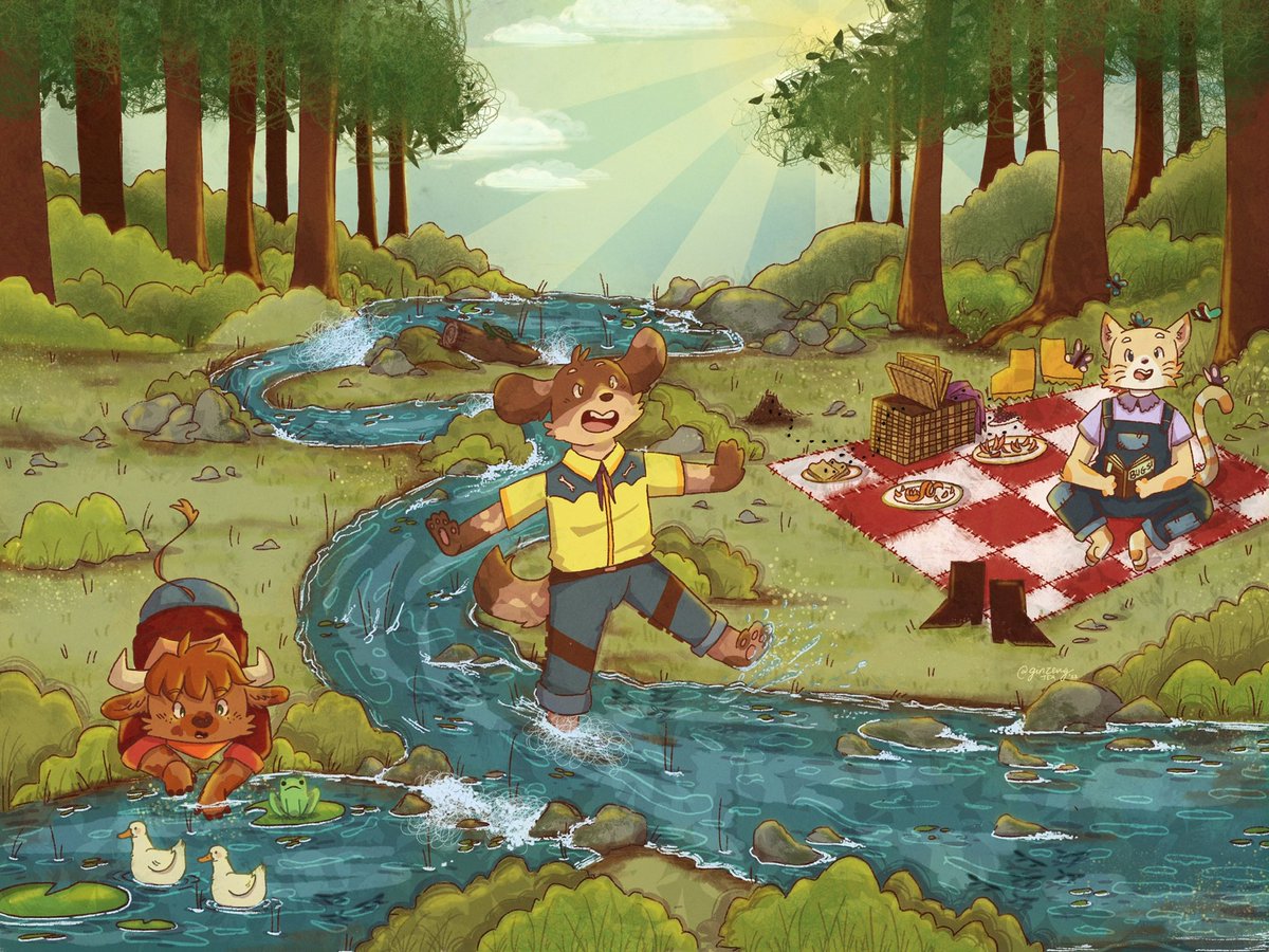 galaxyblew's tweet photo. It’s #PortfolioDay which means its time to share about myself and my art. Im a 23 yr old non-binary illustrator focusing on fantasy themes and children’s media  :) https://t.co/53Kku6IMA1