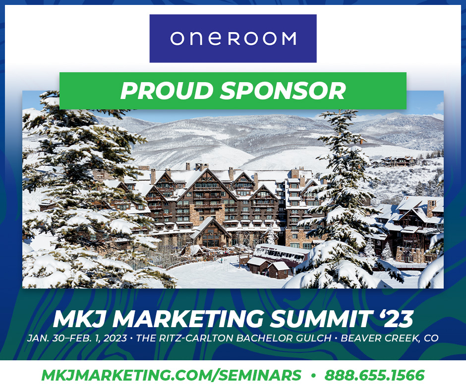 At <a href="/mkjmarketing/">MKJ Marketing</a> annual Ski Summit, you'll learn how to future-proof your business, make arrangements that earn 5 stars, and much more! 

OneRoom is a proud event sponsor, and we can't wait to see you in Beaver Creek, Colorado.

Learn more: bit.ly/3GxYVts