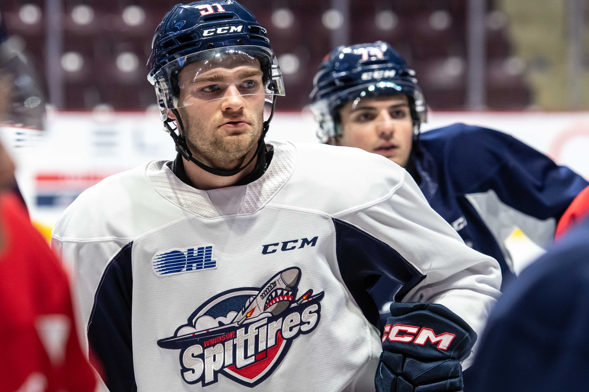 Shane Wright hits the ice for the Spits