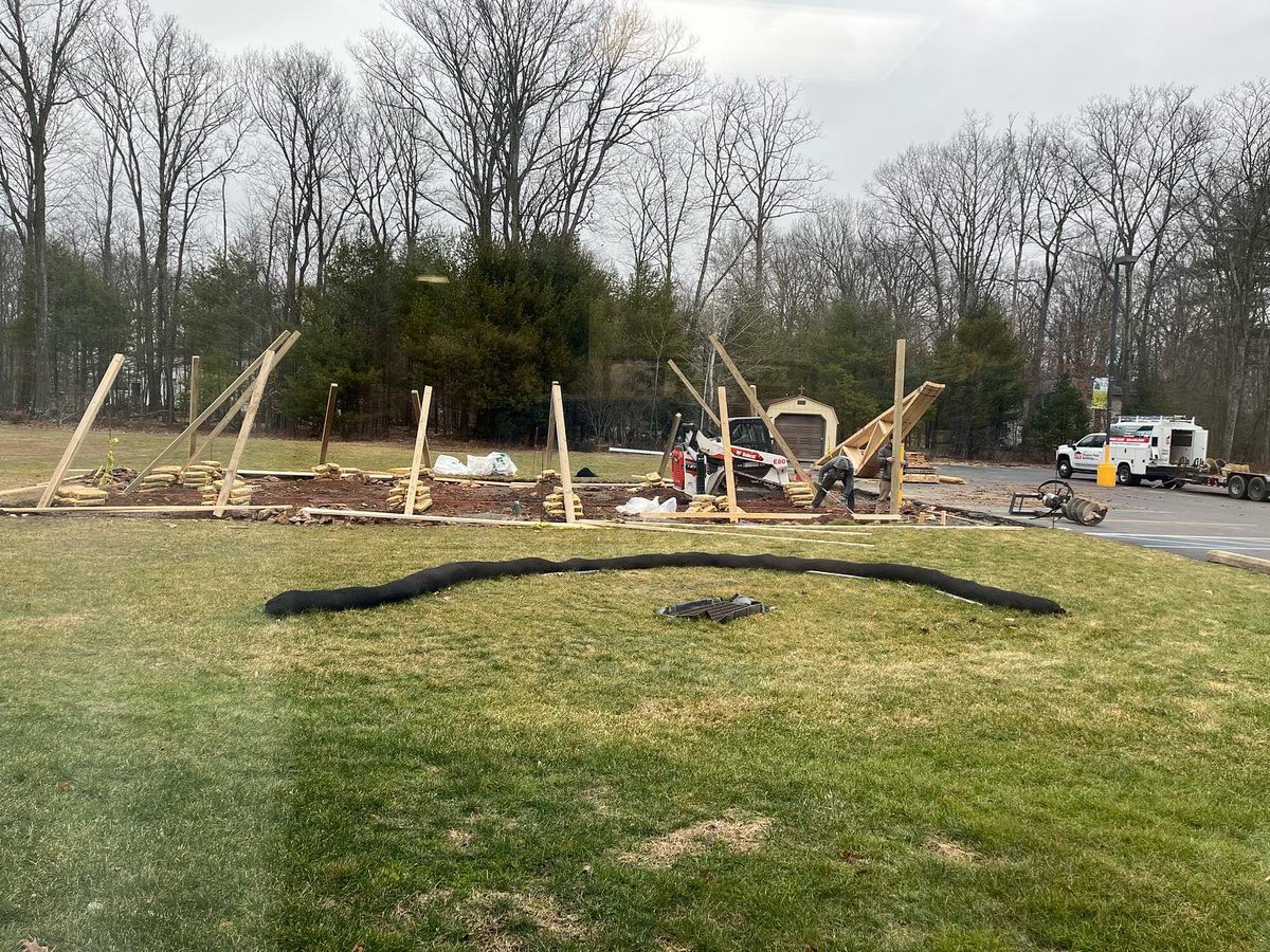 olvpoconos's tweet photo. Guess what construction project began at OLV today. If you said, “Pavilion,” you are correct. #Catholic #parishlife #construction https://t.co/lSLxCuQwAv
