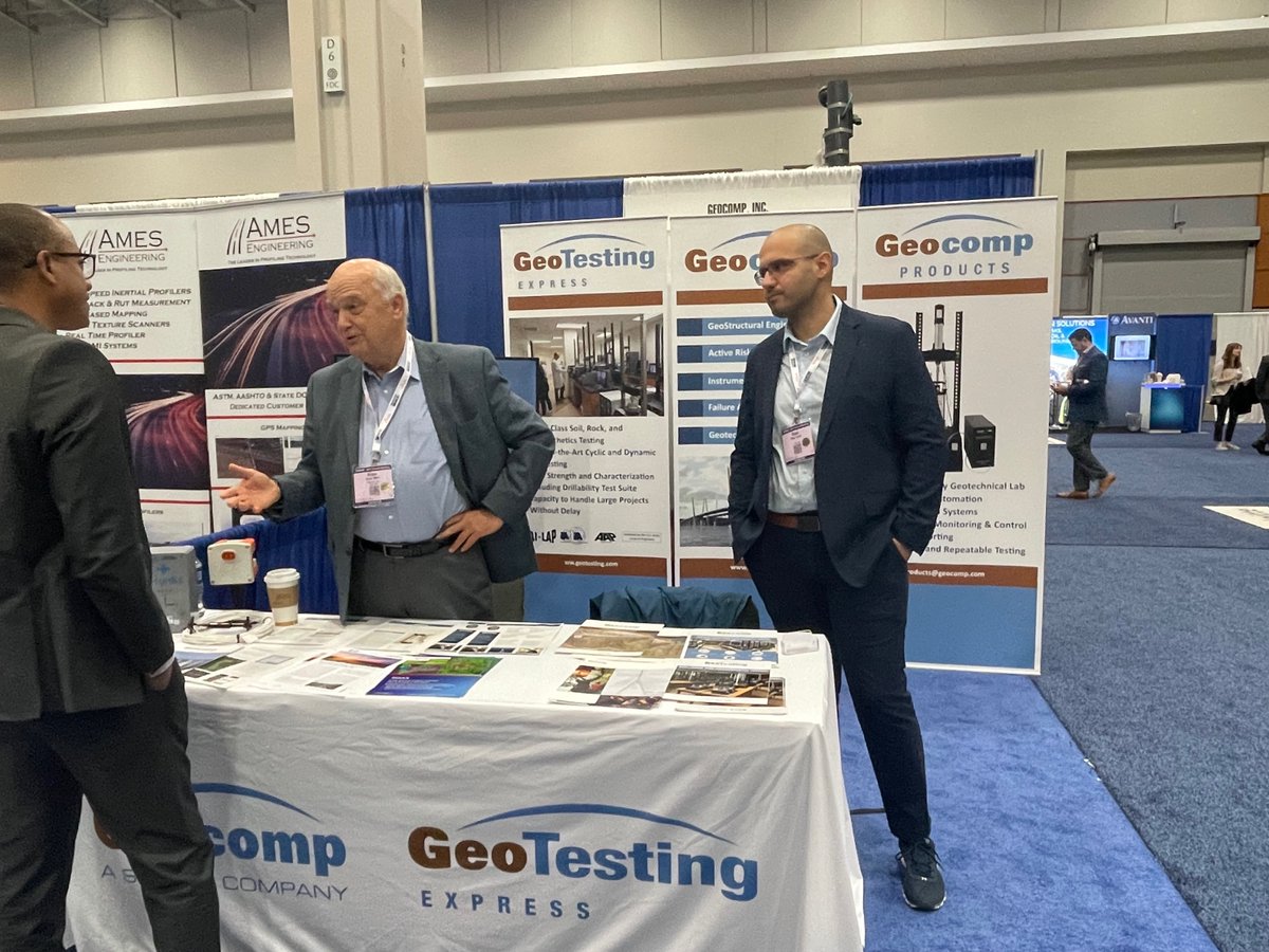 GeocompInc's tweet photo. It's the last day to visit Geocomp at the Transportation Research Board (TRB) Annual Meeting! Our team is ready at booth #821 to discuss the risk management solutions we can bring to your upcoming transportation and geotechnical projects.
#Geocomp #TRB2023 https://t.co/Fd78StmcPA