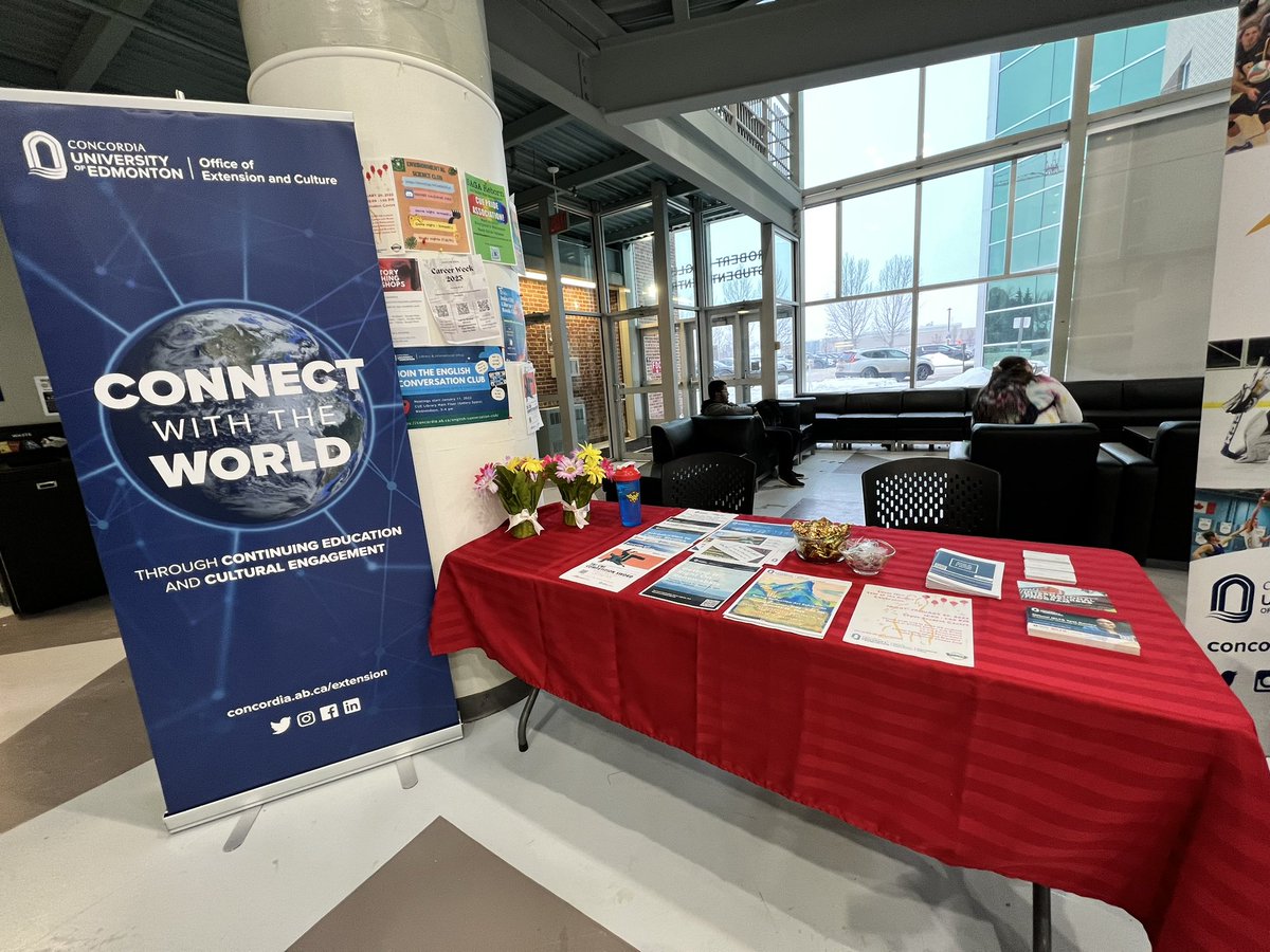 Interested in #ContinuingEducation ? Check out our booth at #ConcordiaUniversity and find out more about our programs to enhance your personal and professional development! #Edmonton #ConcordiaUniversityofEdmonton #professionaldevelopment