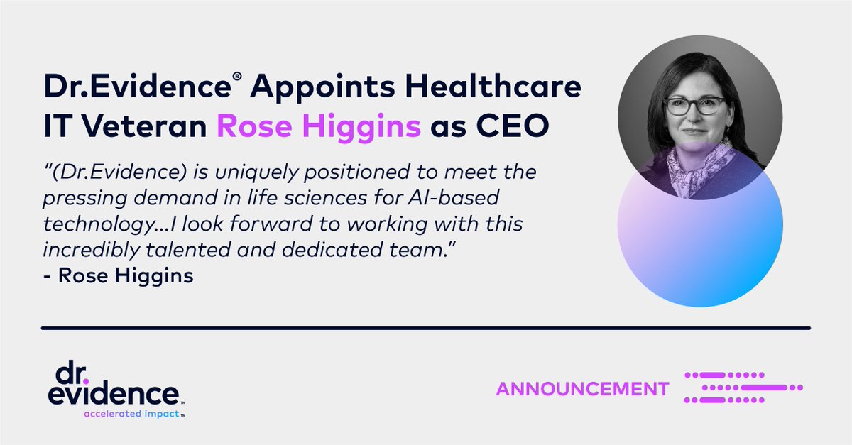 Thrilled to announce Healthcare IT Veteran Rose Higgins as our new CEO. Rose will take over from co-founder Bob Battista, who will continue playing an important role on the Board. hubs.la/Q01xwW860
#HealthcareIT #Leadership #LifeSciences #AI