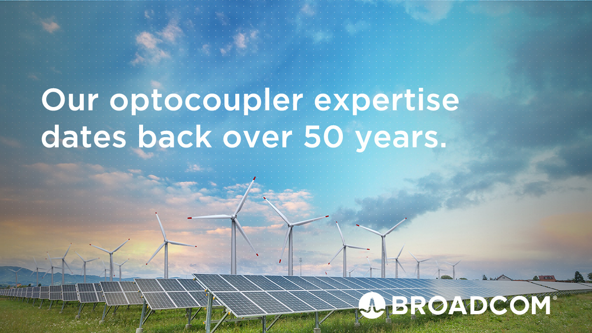 Broadcom's tweet photo. Our #optocoupler expertise dates back over 50 years. We continue to be leaders in opto-isolation #technology with solutions that provide unmatched high voltage protection and signal isolation that meets or exceeds international safety standards. Learn more:https://t.co/qRHNXtfxQt https://t.co/oZRnlgE0cv