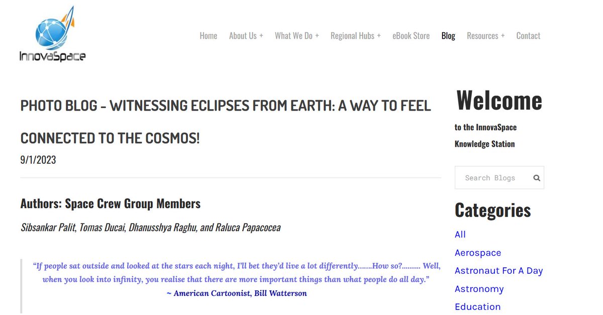 chemistinspace's tweet photo. #Check_Out!
Yet another #scicomm_piece
Photo Blog - Witnessing Eclipses from Earth: A way to feel connected to the Cosmos! - @InnovaSpaceNews
https://t.co/gmLRfLQhU9 https://t.co/J7Rx7kgqqn