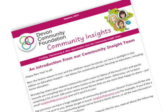 InsightDevon's tweet photo. Our latest Newsletter is now on the website. We have a spotlight in this edition on Education Support.  Find out more about Devon community groups focusing on #education, including home education.  You can find it here: https://t.co/tdMh5kSF6Z 

#devon #community https://t.co/Afxdzri8LN