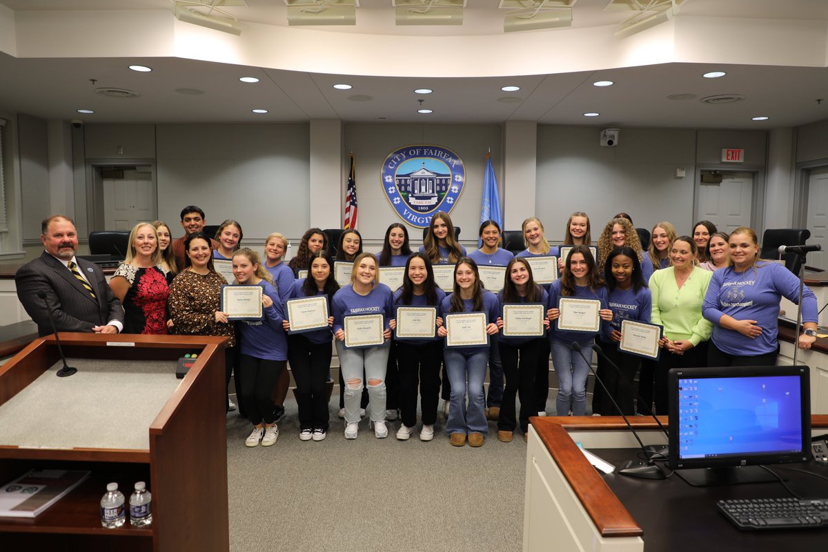So great to honor the VIRGINIA STATE CHAMPION (we will never tire of saying those words) FHS field hockey team at our meeting last night.